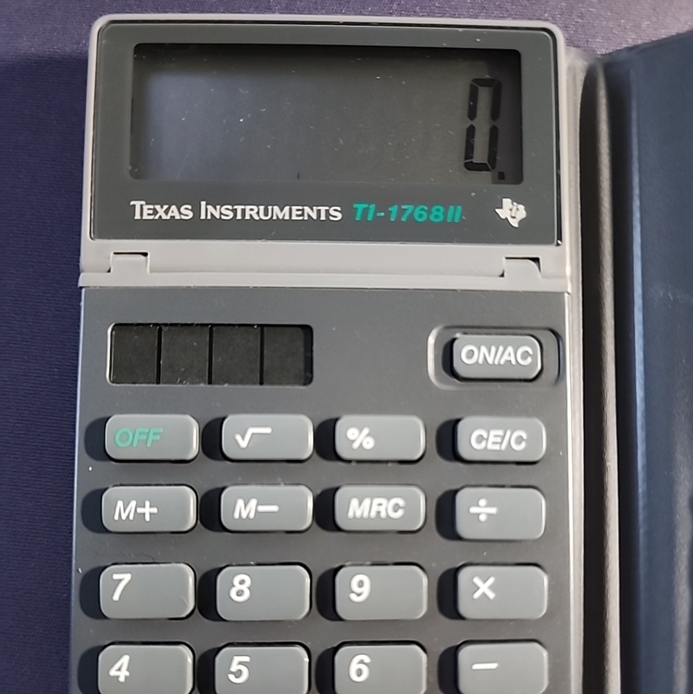 Texas Instruments TI-1768 II Mini Pocket Solar Calculator with Cover case